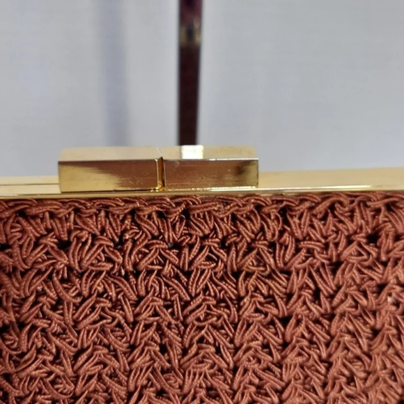 Vintage Jacobson's Brown Macrame Bag Chain Shoulder Bag Kiss Lock‎ Closure - Picture 4 of 11